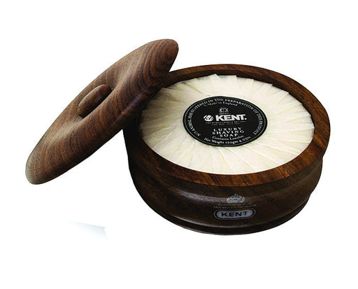 Kent Shaving Soap In Dark Oak Shaving Bowl, Shave Soaps
