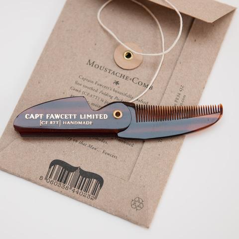 Captain Fawcett's Folding Pocket Moustache Comb (Length 117mm)