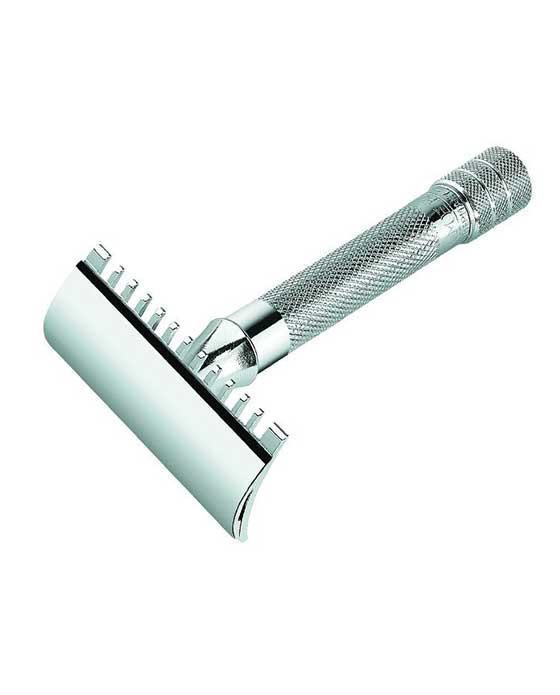 Merkur 15C Double Edge Safety Razor, Open Tooth Comb, Chrome, Double Edge Safety Razors