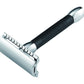 Merkur 30B Double Edge Safety Razor, Straight Cut, Chrome, Black Handle, Double Edge Safety Razors