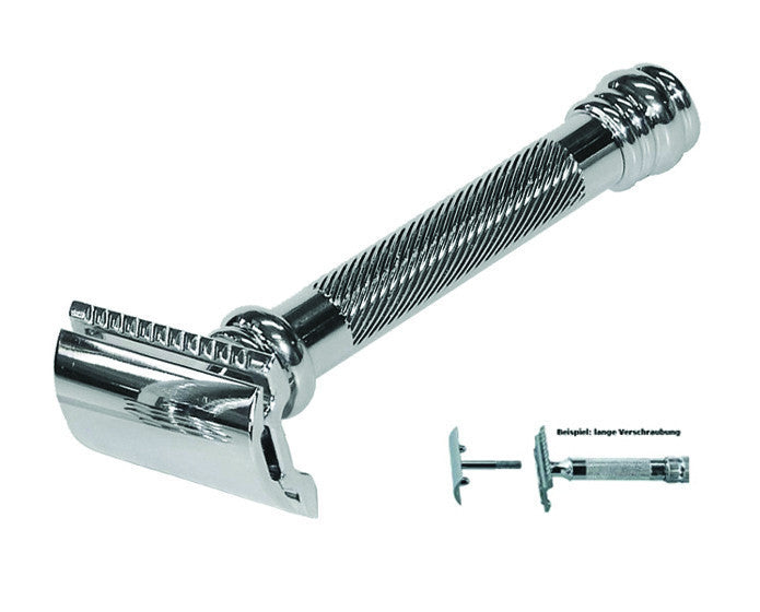 Merkur 38C Double Edge Safety Razor, Straight Cut, Weighted Handle, Chrome, Double Edge Safety Razors