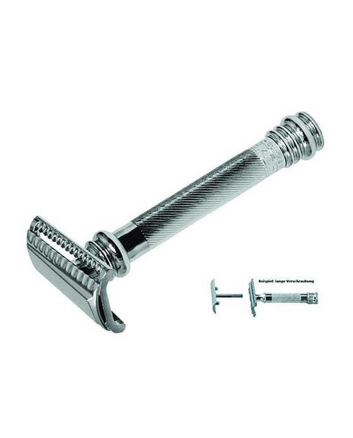 Merkur 39C Double Edge Safety Razor, Slanted Cut, Extra Long Handle, Chrome, Double Edge Safety Razors