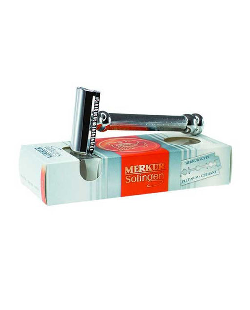 Merkur 47C Double Edge Safety Razor Safety Razor, Long, Engine-Turned Handle, Double Edge Safety Razors