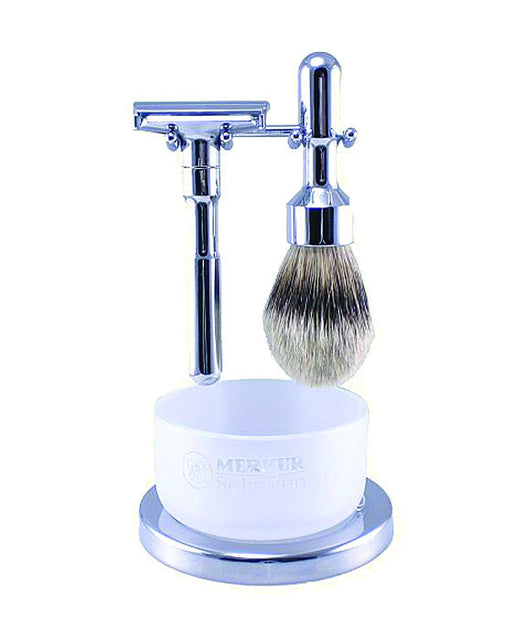 Merkur Futur 4pc Double Edge Safety Razor Shaving Set, Polished, Gift Sets & Kits