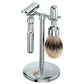 Merkur 4781 – Stand for Future Razor and Brush, Bright Chrome Finish - Perma Brands Canada