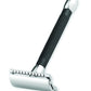 Merkur 20B Double Edge Safety Razor, Straight Cut, Chrome, Extra Long Black Handle, Double Edge Safety Razors