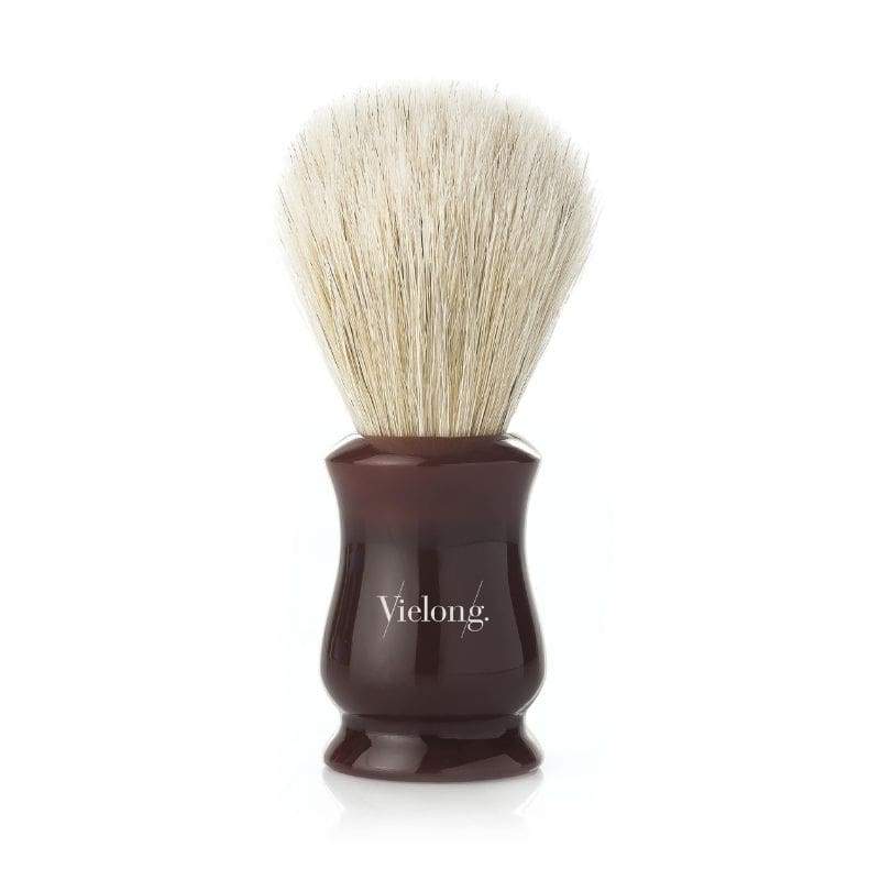 Vie-Long Vintage Tulip Horse Hair Shaving Brush Red Wood Handle