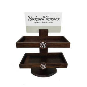 Rockwell Razors Empty Retail Two-Level Wood Display,
