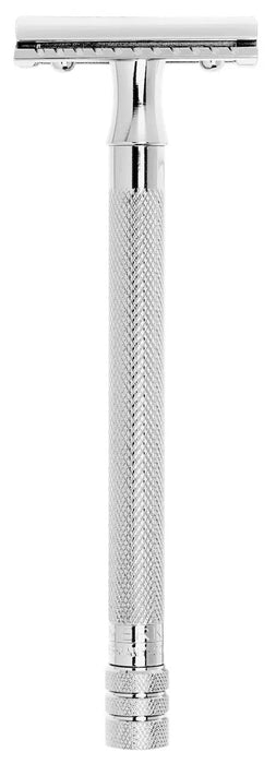 Rasoir Merkur DE, peigne droit, manche long, chrome brillant, incl. 10 lames