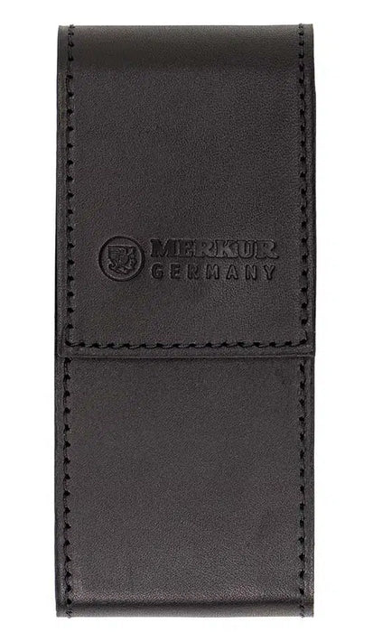 Merkur Leather Case empty for Razor 23001 and 10 Blades, Black