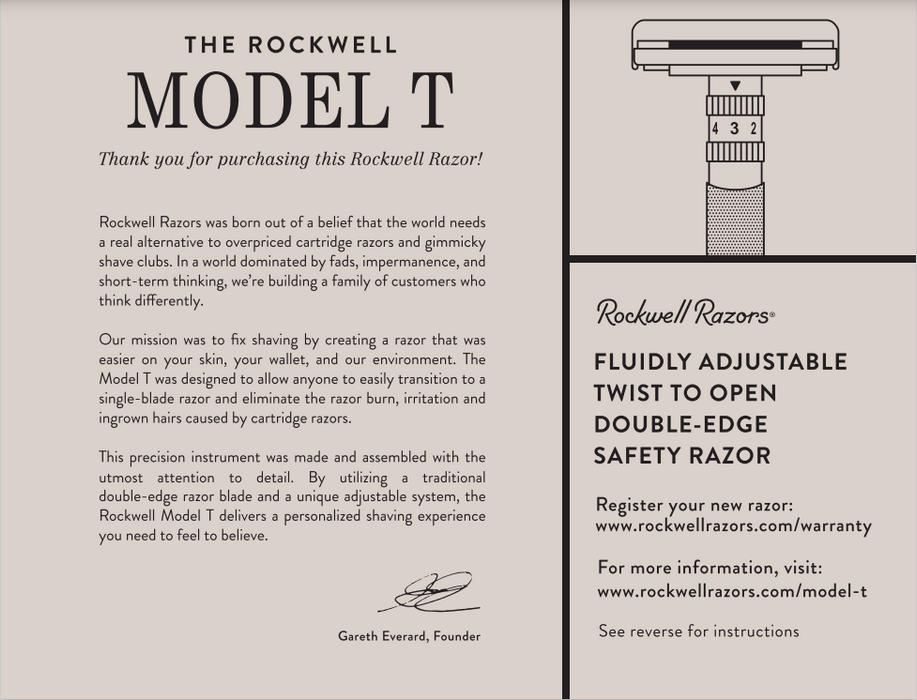 Rockwell Rasoirs T2 - Or Rose